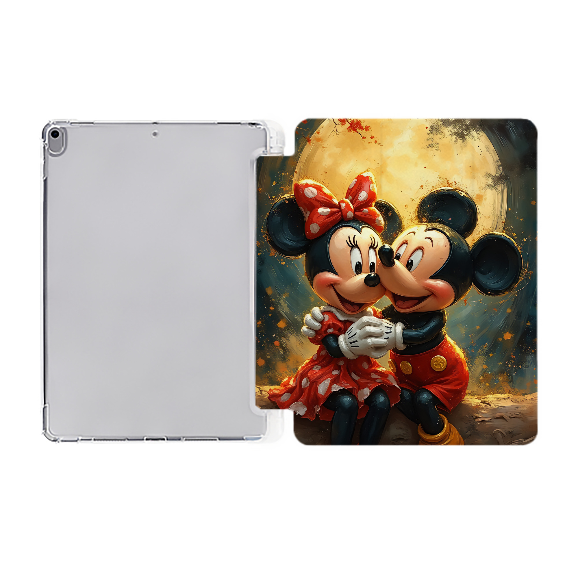 （画像用） ミッキーマウス Mickey Mouse IPad ケース ペン収納付き 三つ折りスタンド PUレザー×シリコン 対応機種9.5/10.5/10.9インチ